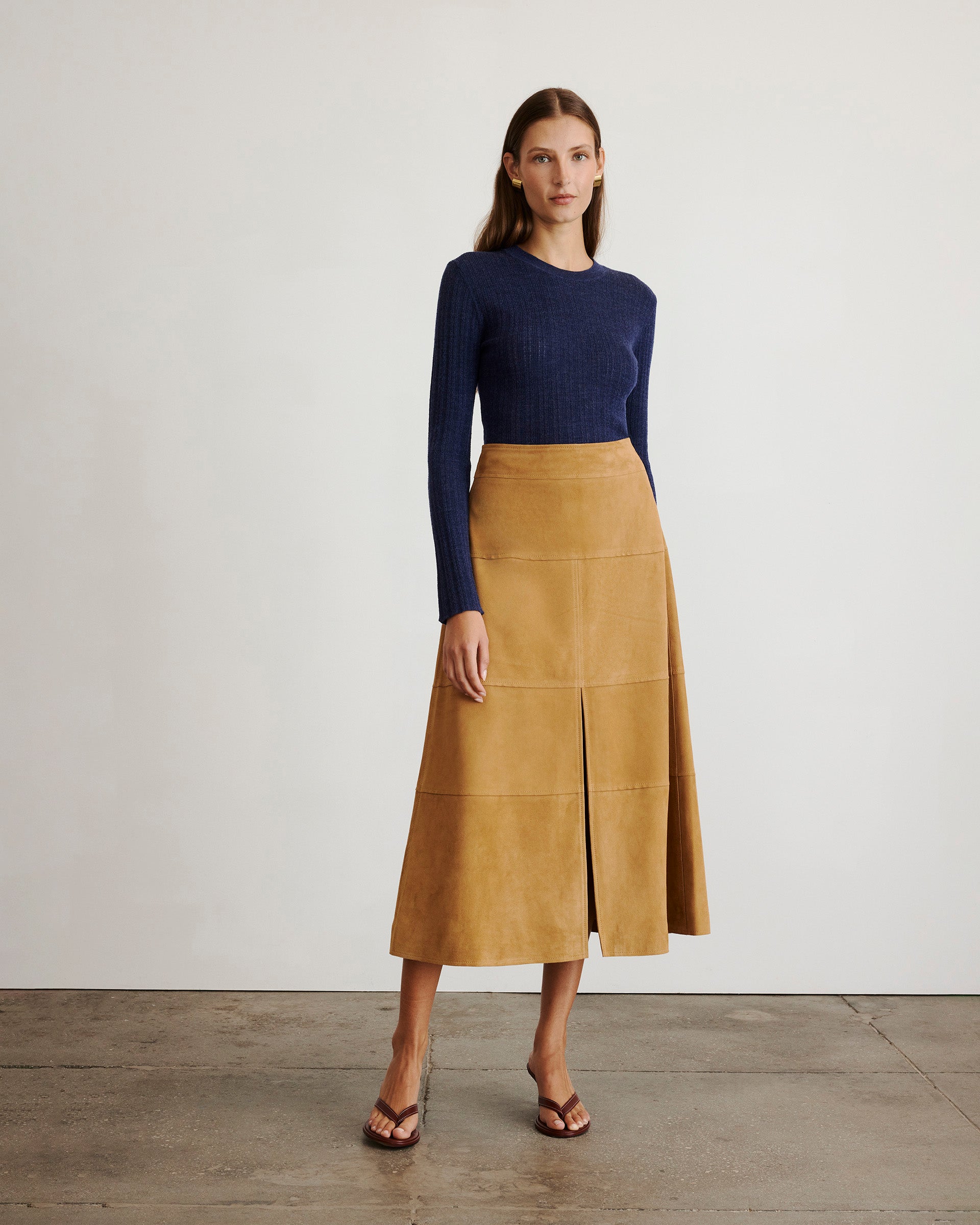 Suede Hudson Skirt in Camel