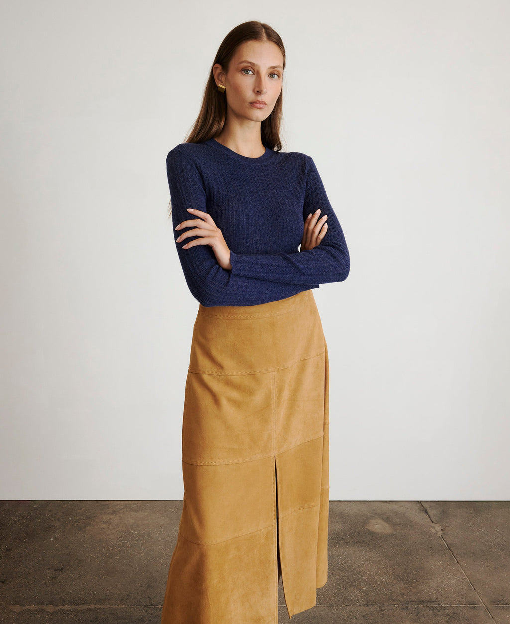 Suede Hudson Skirt in Camel