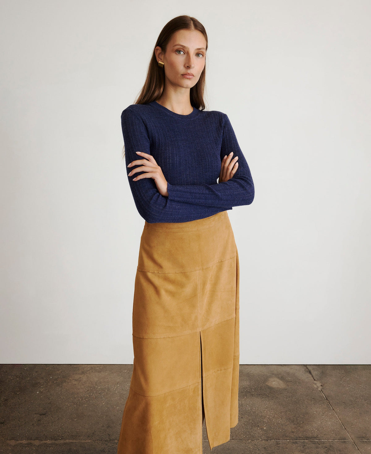 Suede Hudson Skirt in Camel