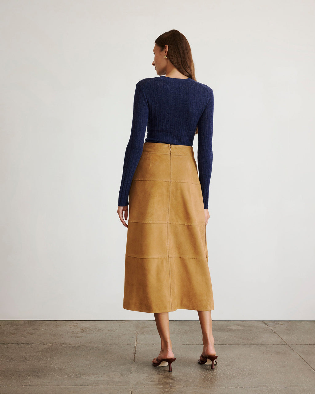 Suede Hudson Skirt in Camel