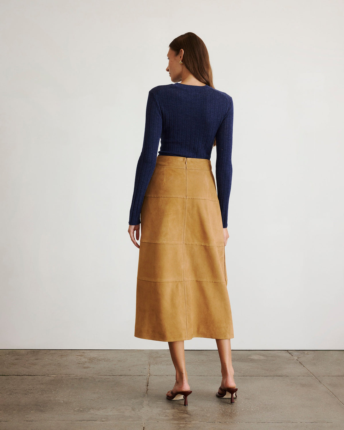 Suede Hudson Skirt in Camel