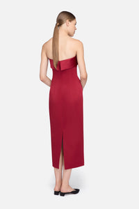Keeley Dress in Red Duchesse Satin