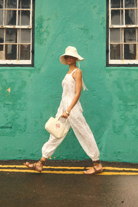 The Calloway Pant in White paired with matching Kelsey Top.