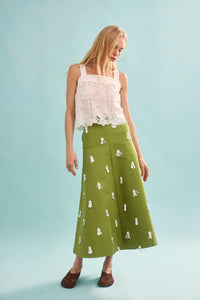 The Kelsey Top paired with Ida Skirt in Palm Sand Dollars. 