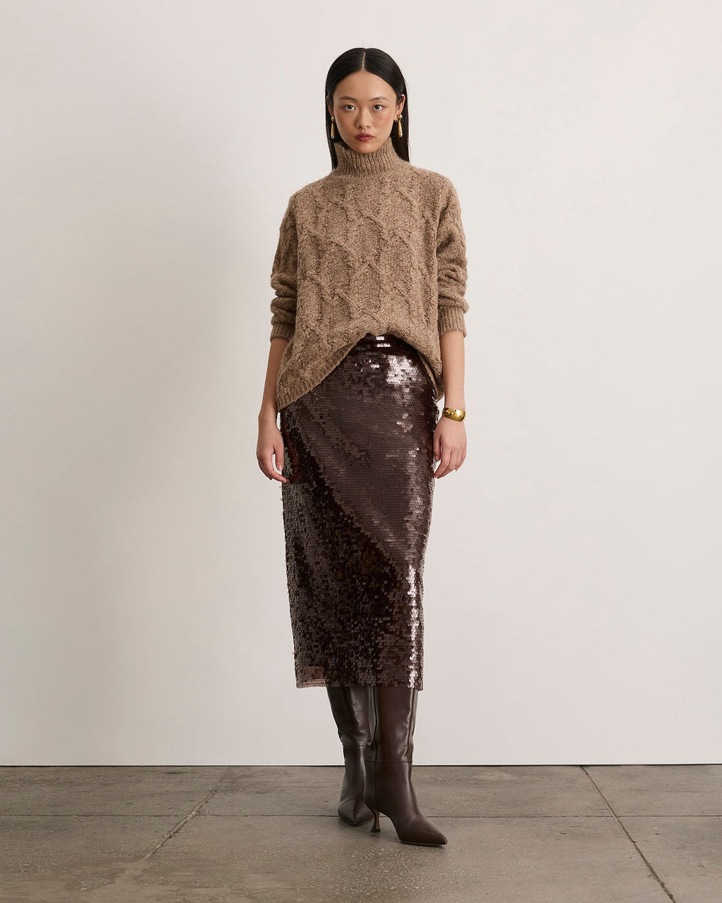 Kiah Skirt in Dark Fig