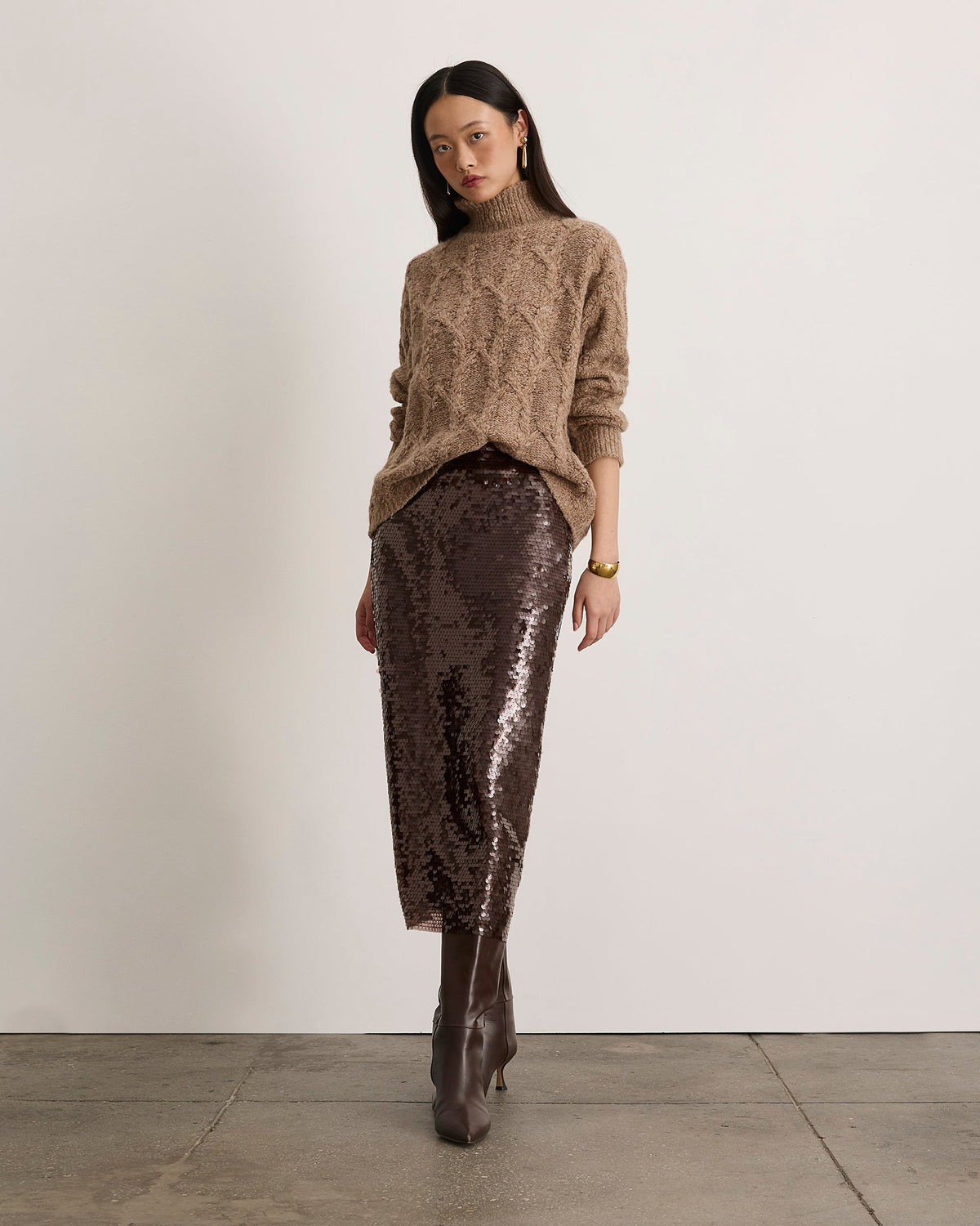 Kiah Skirt in Dark Fig