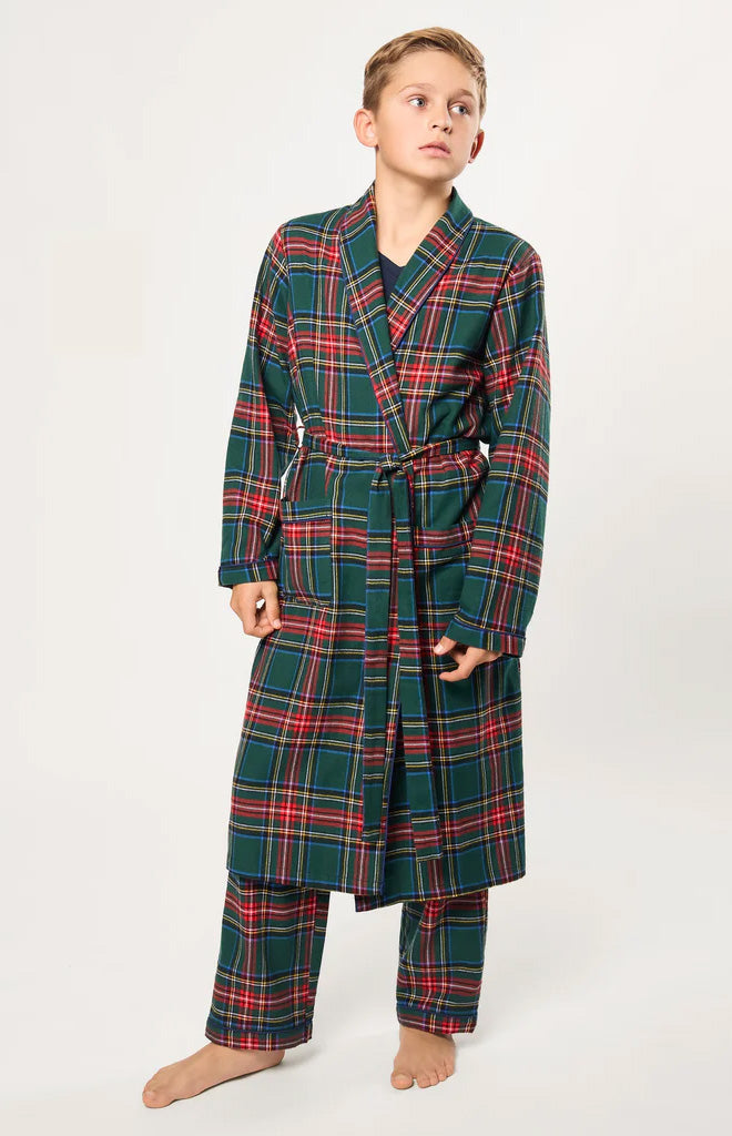 Kid's Brushed Twill Robe in Kensington Tartan
