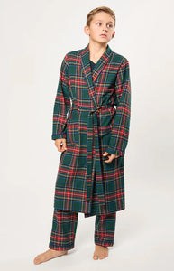 Kid’s Brushed Twill Robe in Kensington Tartan