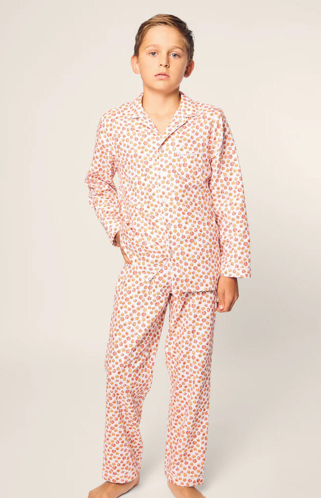 Kid's Twill Pajama Set in Pumpkin Patch
