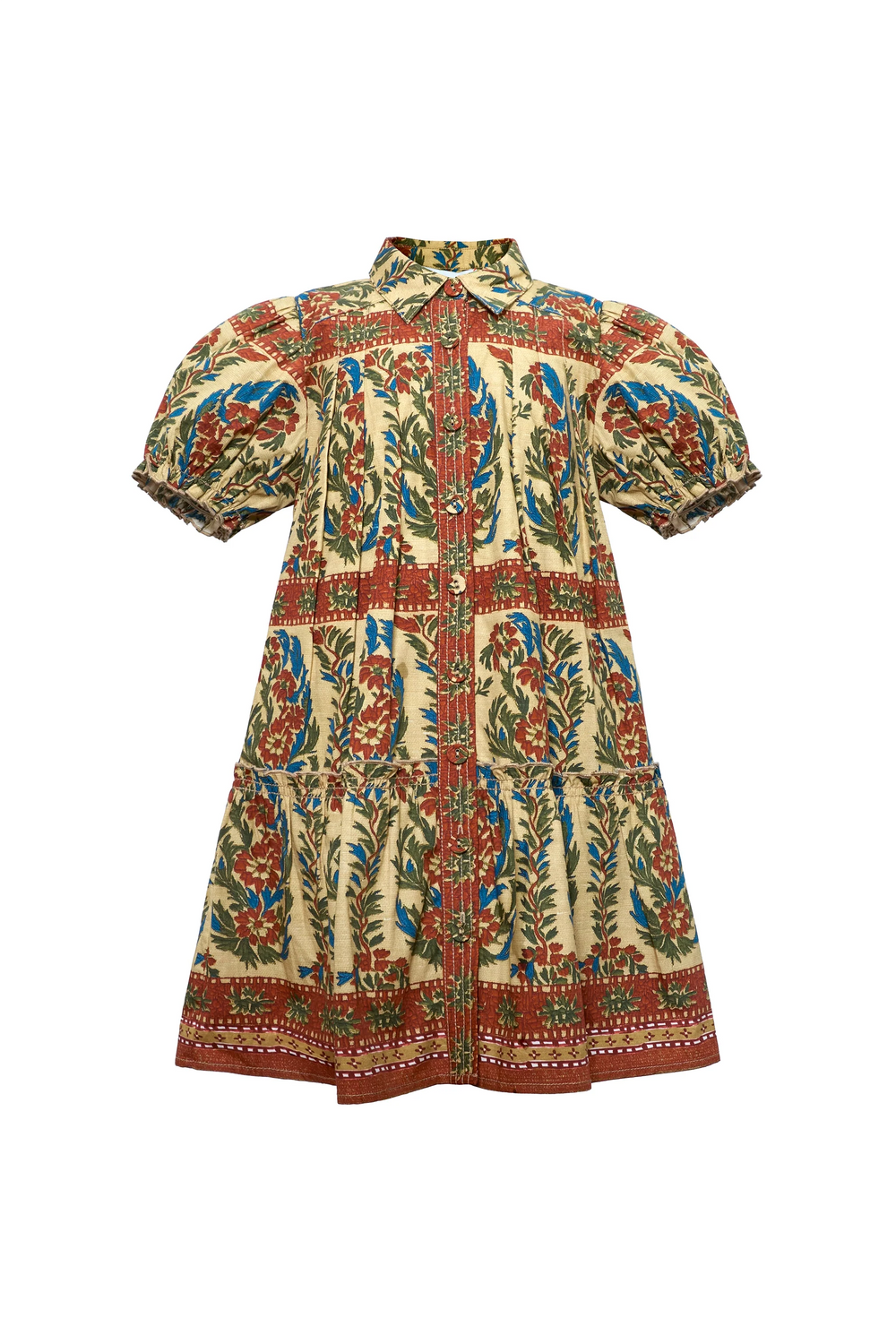 The Kids Drifter Dress in Amber Glen Cream. 