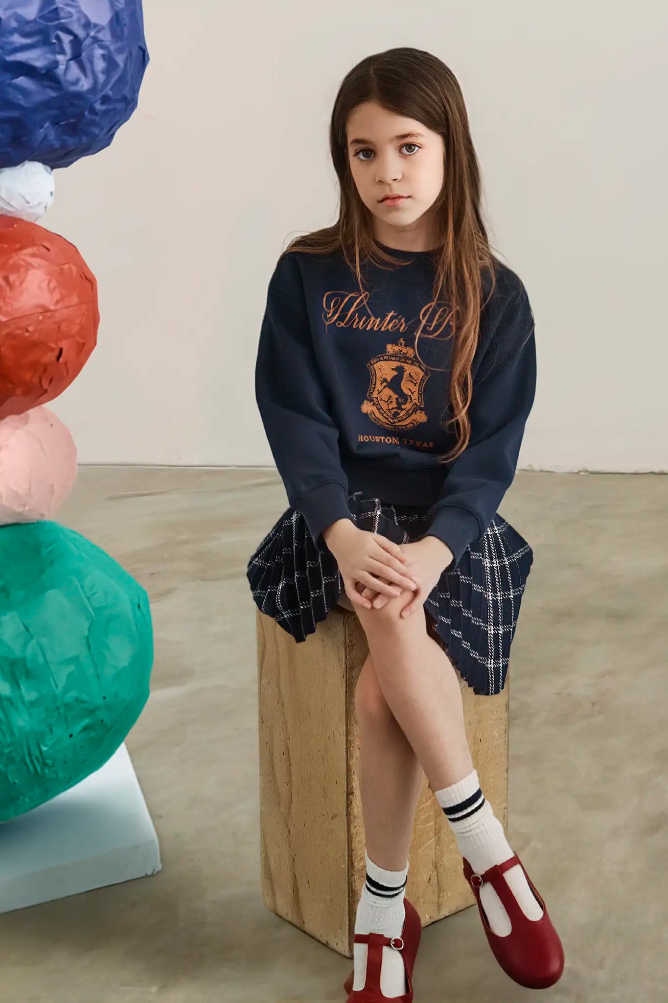 The Kids Heritage Sweatshirt in Midnight Blue.