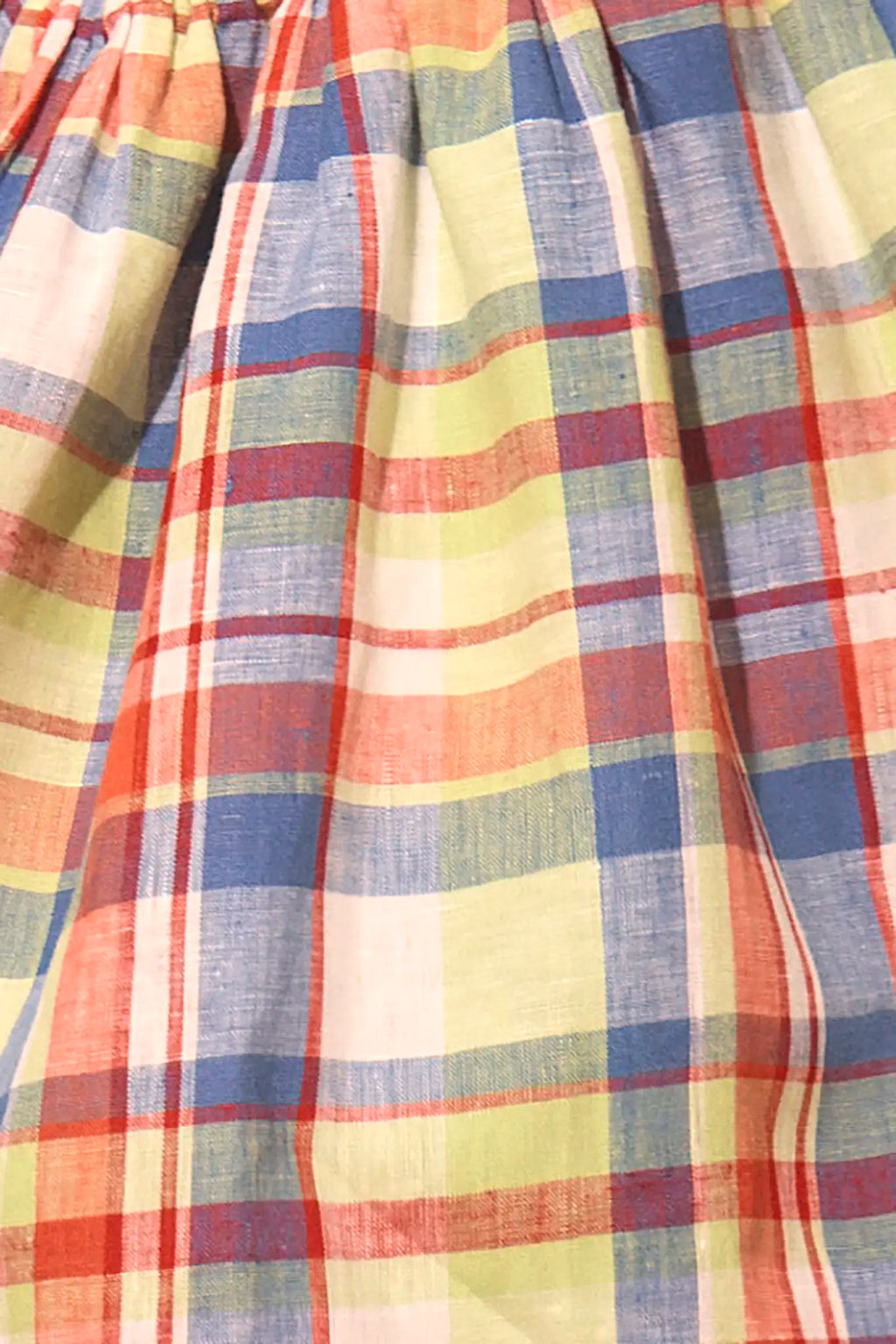 Close up of the Kids June Dress in Harbor Club Madras.