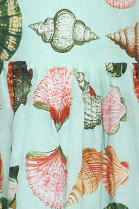 Close up of the Kids June Dress in Somers Shell Mint.