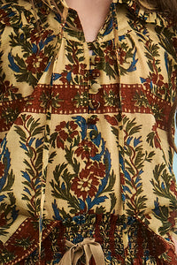 Close up of the Kids Mayfair Blouse in Amber Glen Cream. 