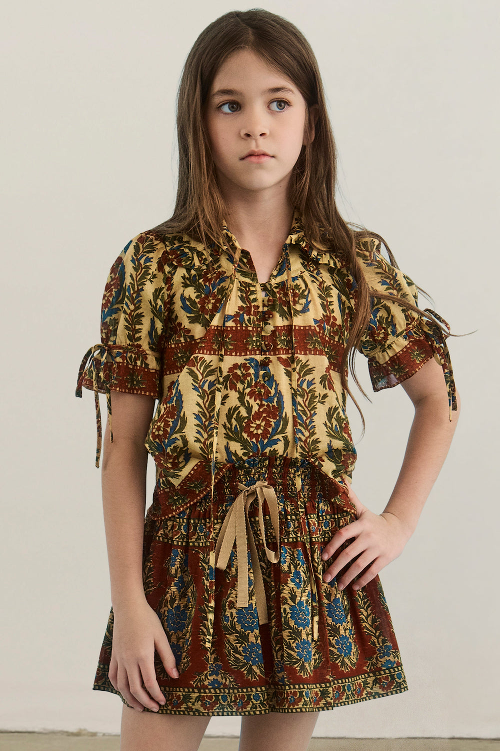 Kids Mayfair Blouse in Amber Glen Cream