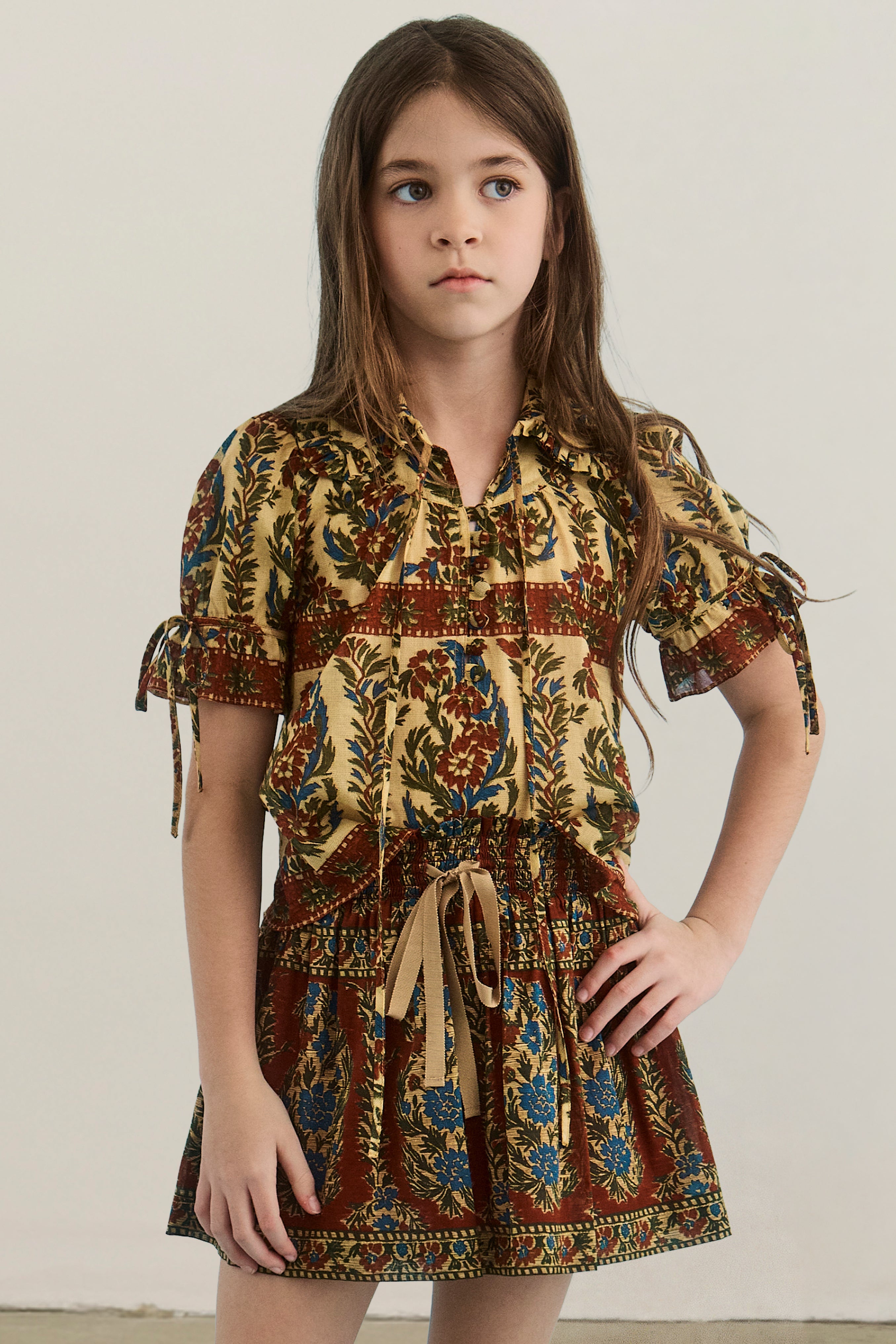 Kids Mayfair Blouse in Amber Glen Cream