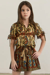 Kids Mayfair Blouse in Amber Glen Cream