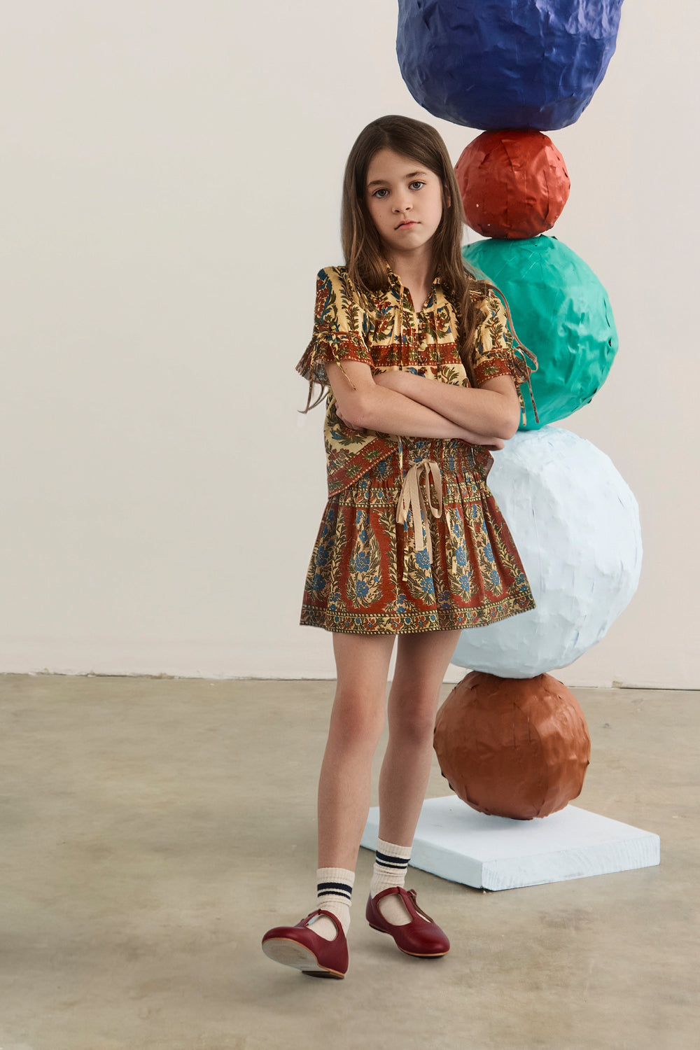 Kids Rosie Skirt in Amber Glen Brown