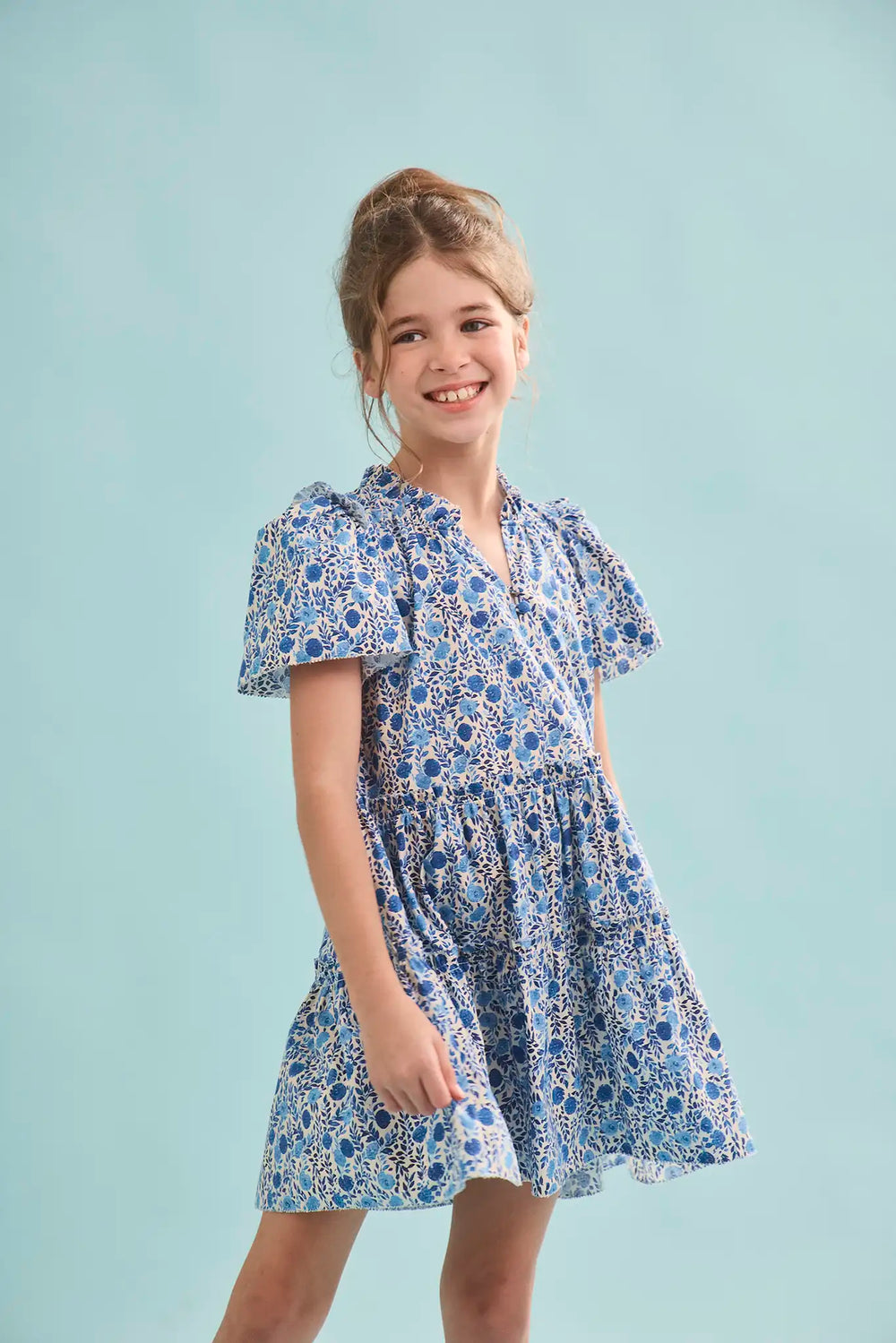 The Kids Merritt Dress in Bermuda Blooms.