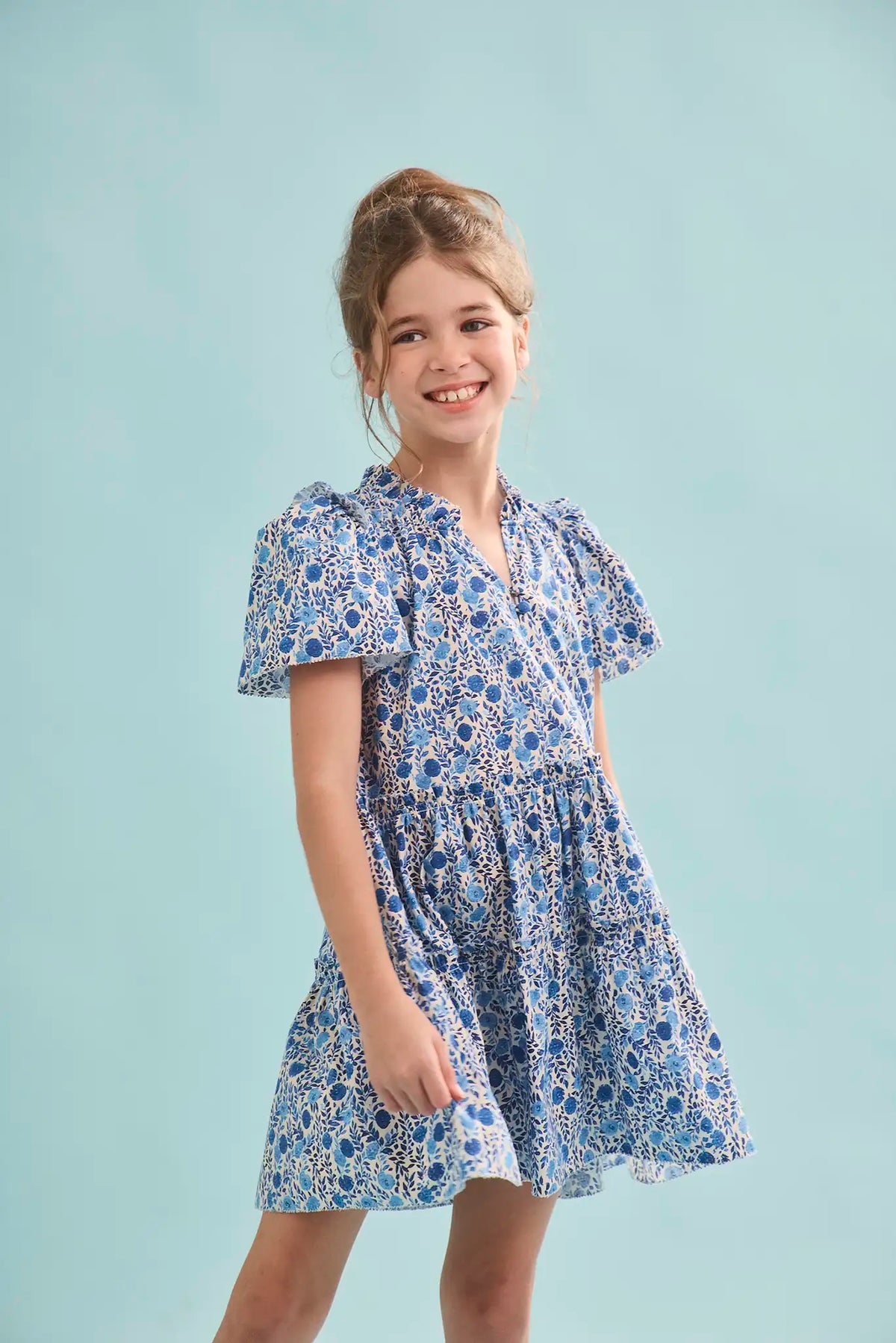 The Kids Merritt Dress in Bermuda Blooms.