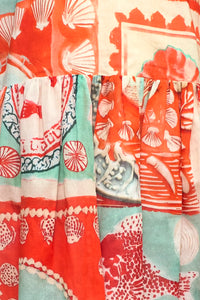 Close up of The Kids Piper Dress in Lost at Sea print. 