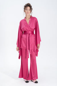 Silky Satin Kimono Pajamas