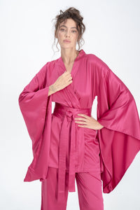 Silky Satin Kimono Pajamas