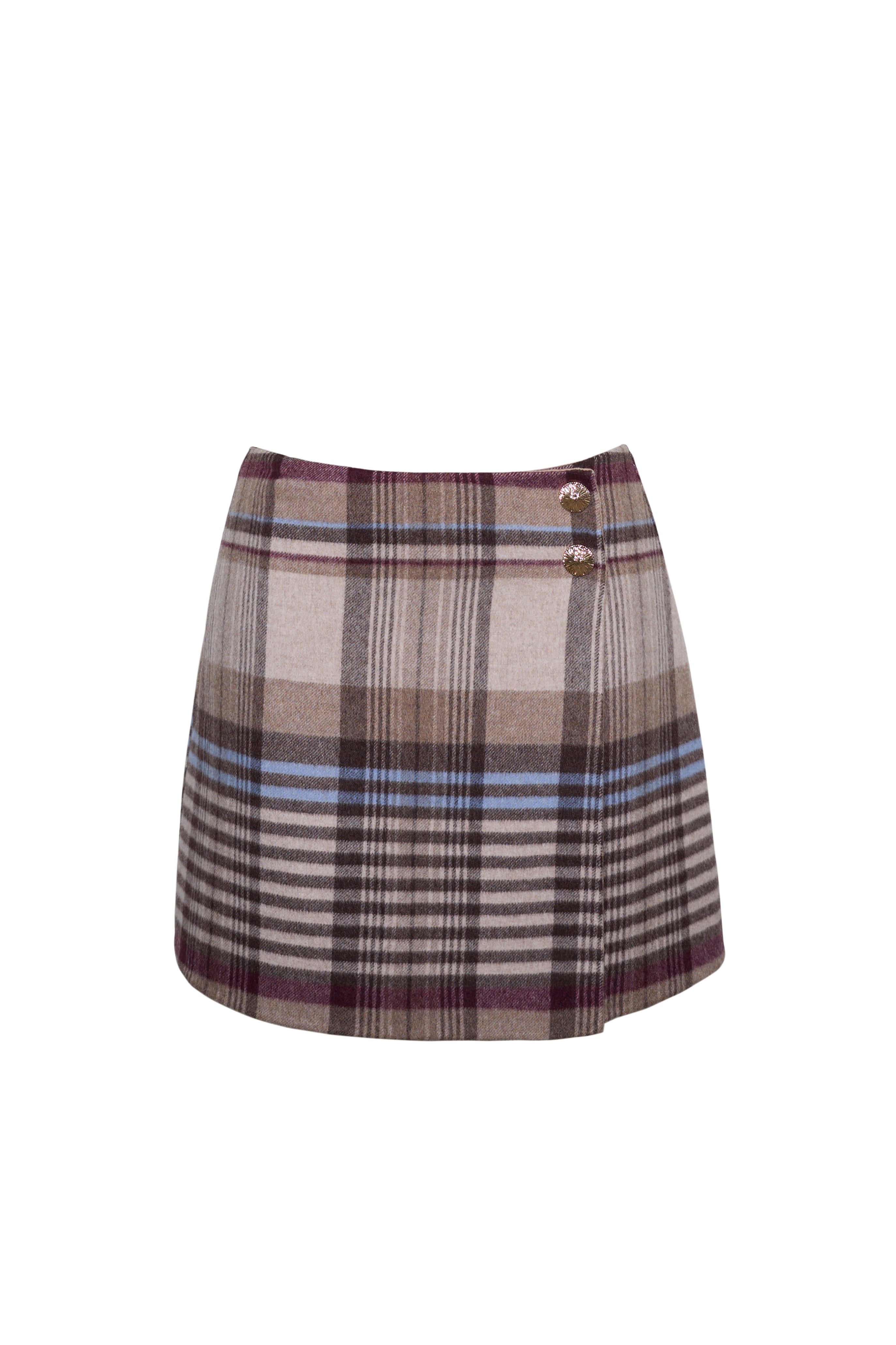 Kitty Skirt in Pima Plaid Tan
