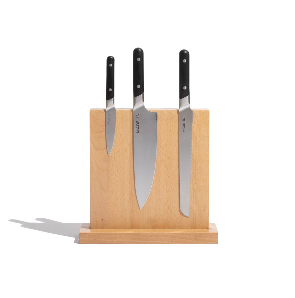 Knife Block + Knife Set in Truffle Black, Set of 3