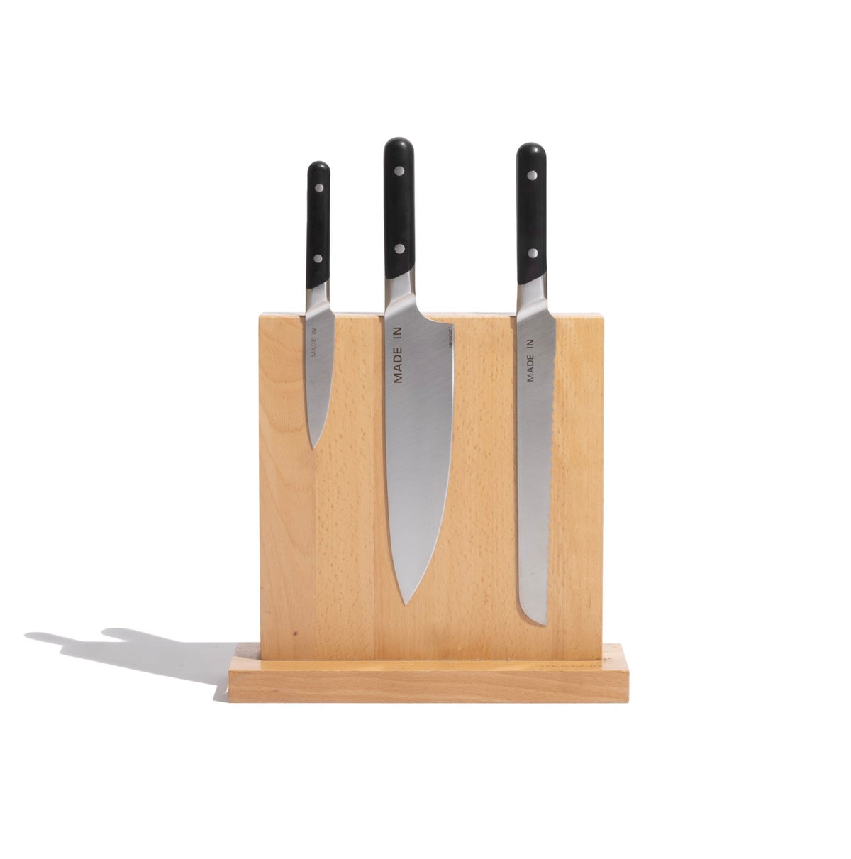 Knife Block + Knife Set in Truffle Black, Set of 3