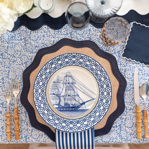 Pinstripe Dinner Napkins in Blue, Set of 4