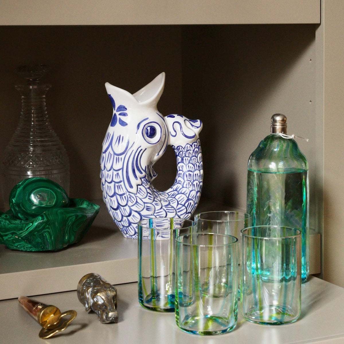 Navy Blue Glug Glug Jugs, Set of 2