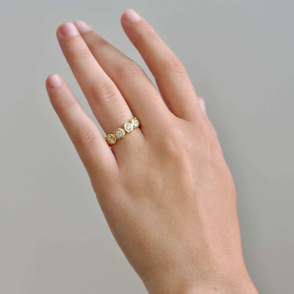 Large Diamond Nesting Gem Eternity Ring