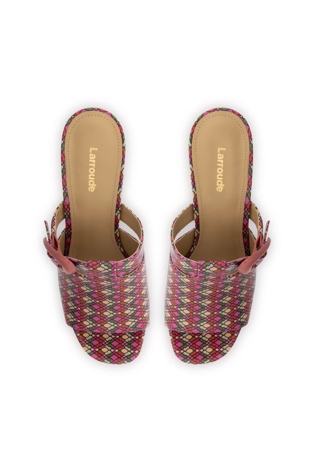 Dolly Verona Mule In Pink Vichy Patent Leather