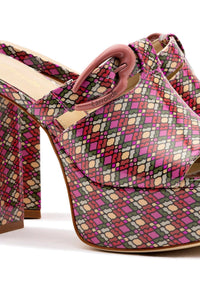 Dolly Verona Mule In Pink Vichy Patent Leather