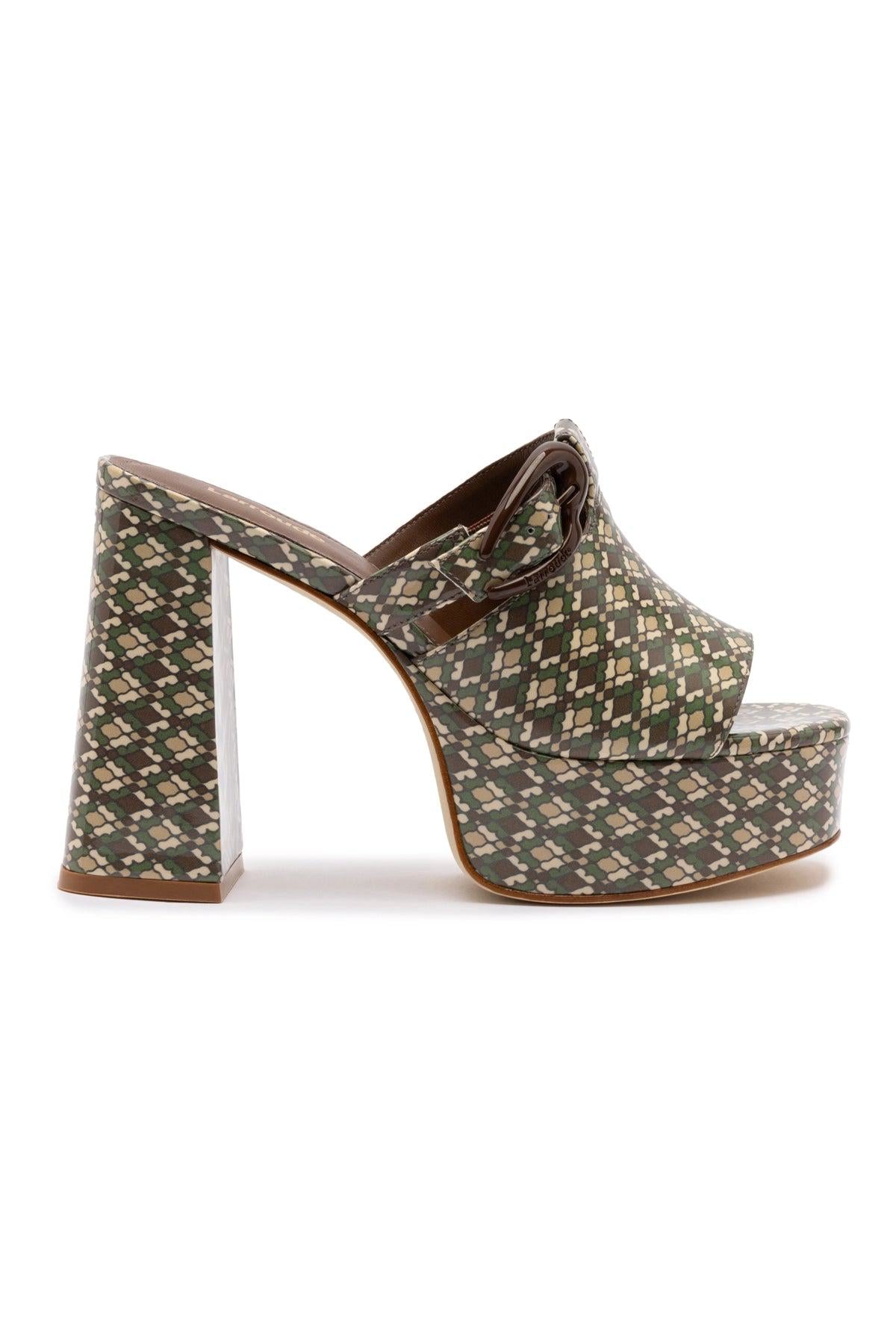 Dolly Verona Mule In Seaweed Vichy Patent Leather