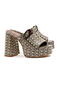 Dolly Verona Mule In Seaweed Vichy Patent Leather