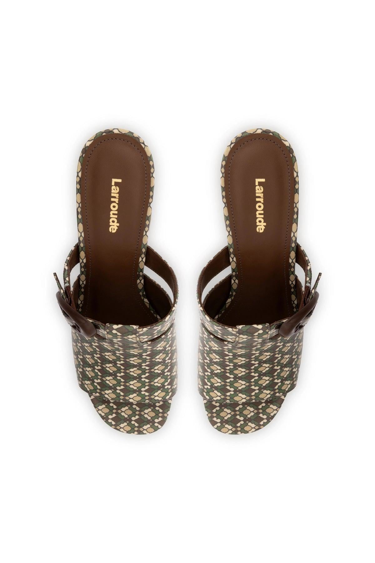 Dolly Verona Mule In Seaweed Vichy Patent Leather