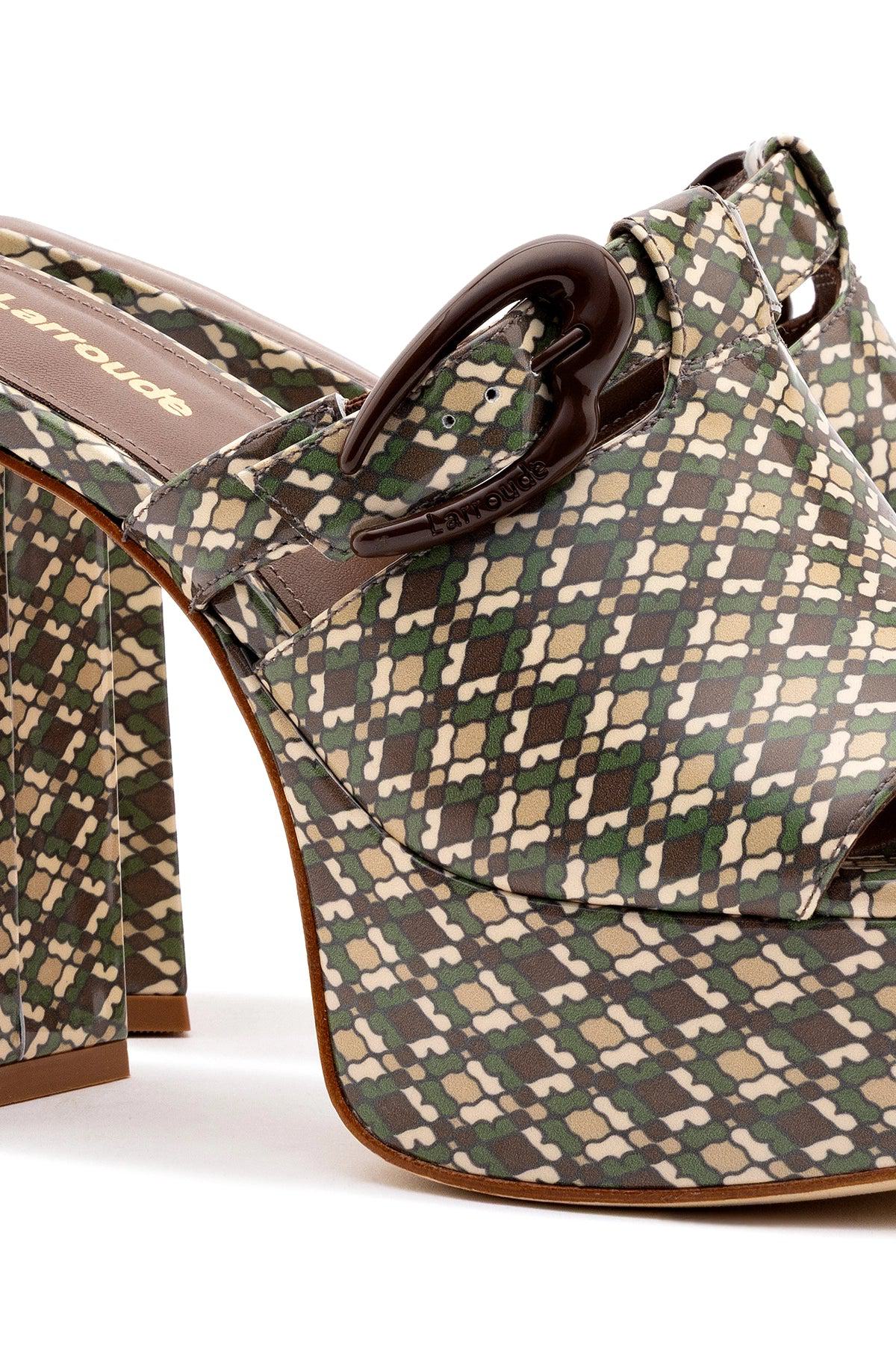 Dolly Verona Mule In Seaweed Vichy Patent Leather