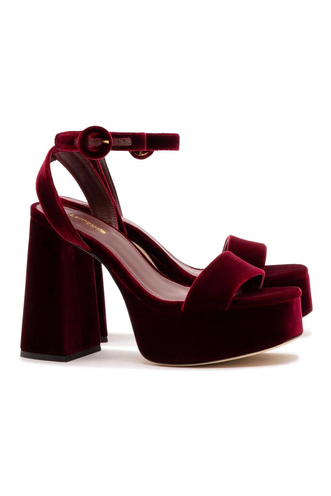 Dolly Sandal In Wine Velvet