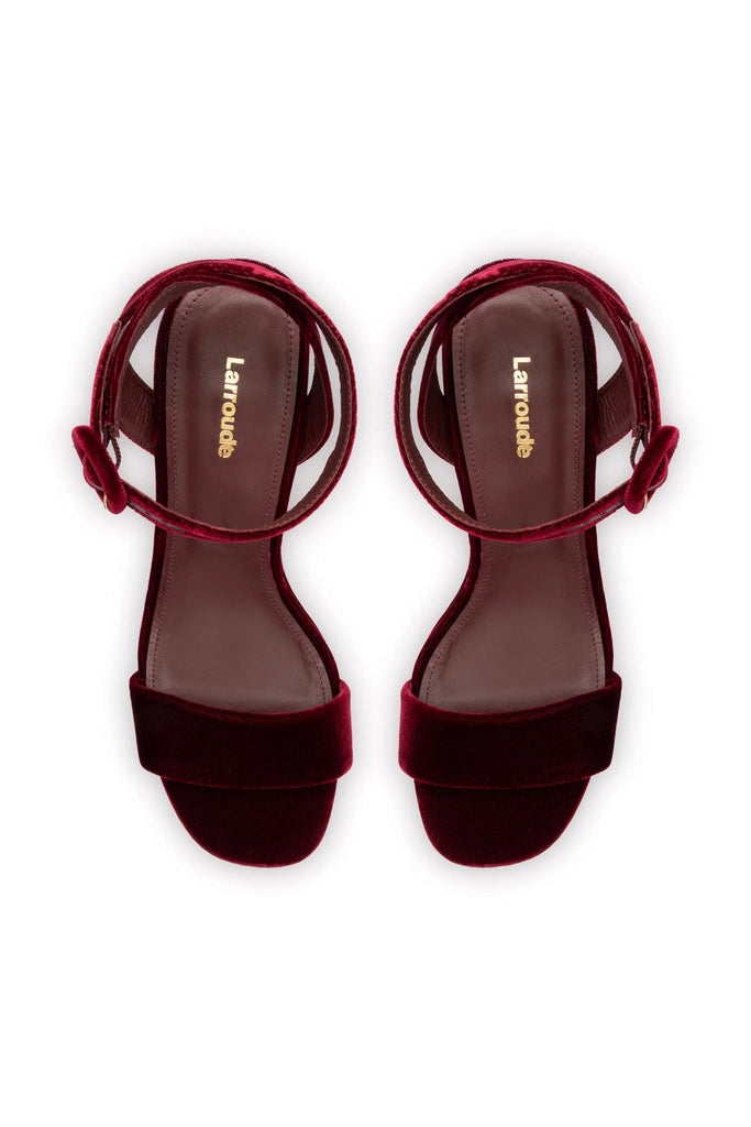 Dolly Sandal In Wine Velvet