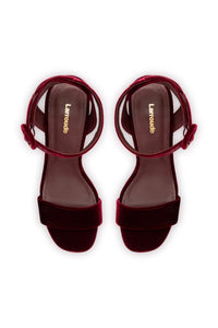 Dolly Sandal In Wine Velvet