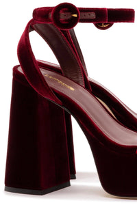 Dolly Sandal In Wine Velvet