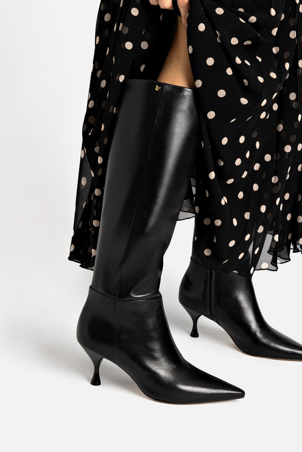 Kate Mid Boot In Black Leather