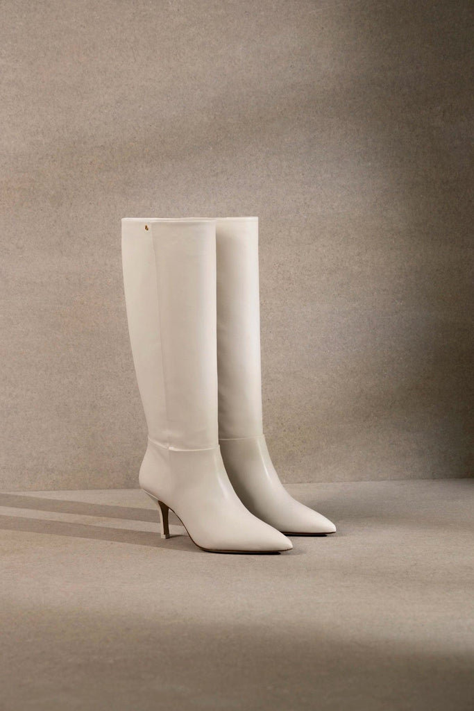 Kate Mid Boot In Ivory Leather