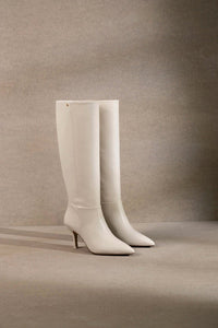 Kate Mid Boot In Ivory Leather