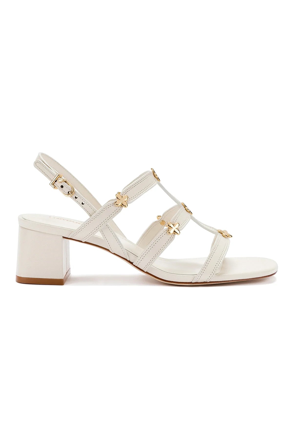 Harmony Block Sandal in Ivory Leather