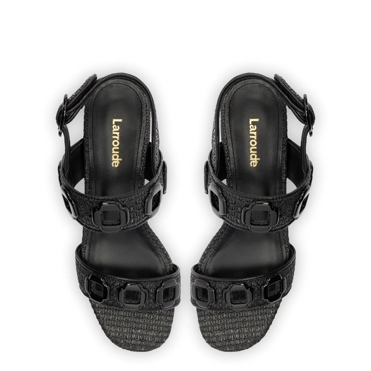 Milan Sandal In Black Wave Raffia