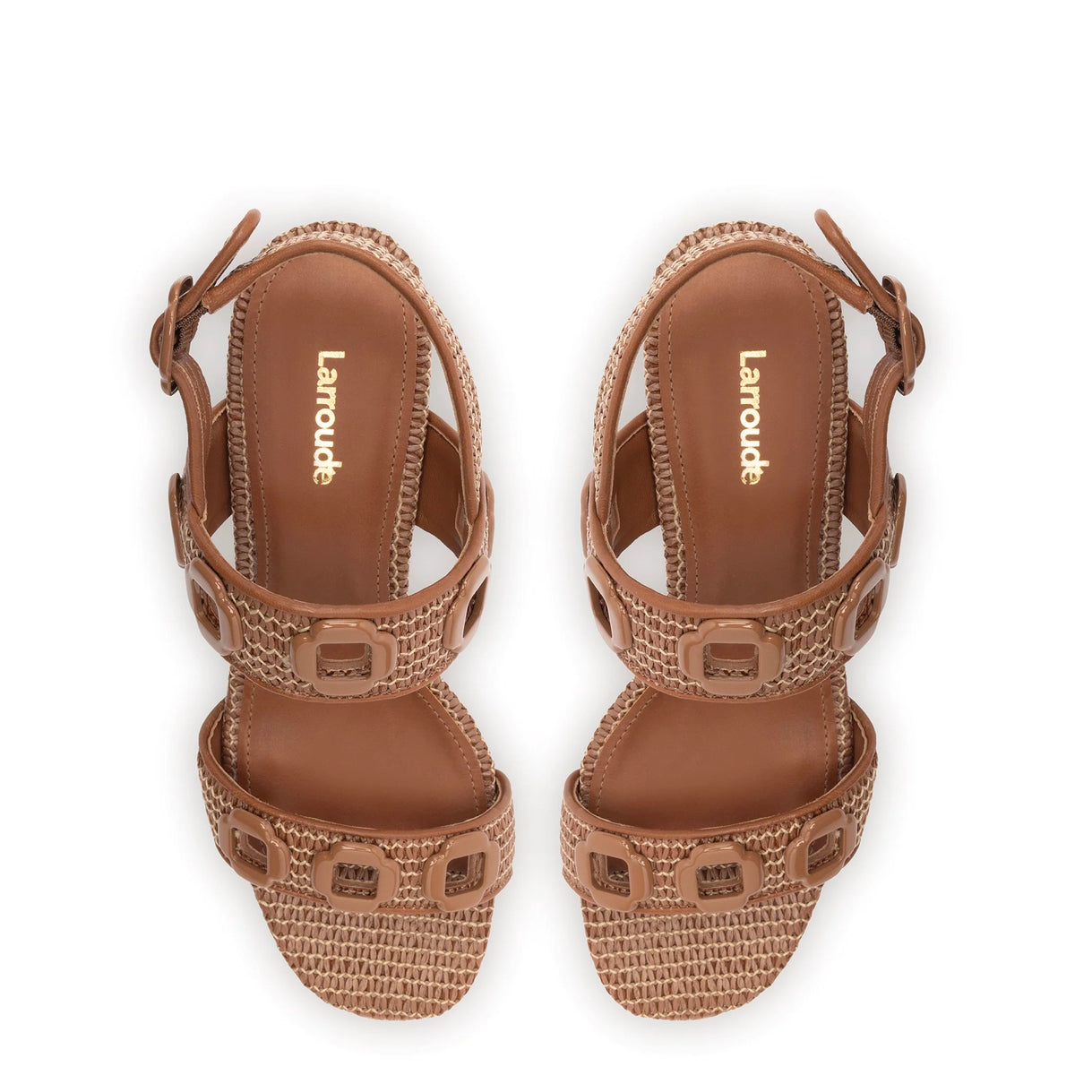 Milan Sandal In Caramel Wave Raffia