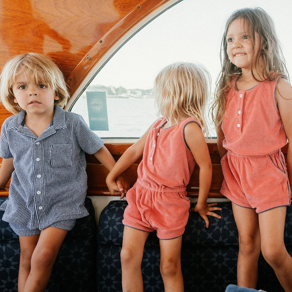 Boy’s Navy Stripe French Terry Short